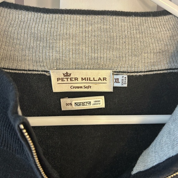 Peter Millar Black Zip-Up Sweater - Picture 2 of 2